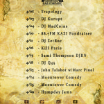Monthly music calendar for Vulcan Gas Company