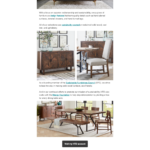 Dining room promotional email for HTD